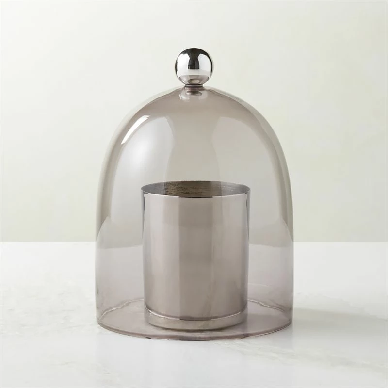 Smoked Glass Cloche With Stainless Steel Knob 4 Smoked Glass Cloche With Stainless Steel Knob - Image 2