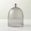 Smoked Glass Cloche With Stainless Steel Knob -marin sHOP GlassClocheSmokedSHS23