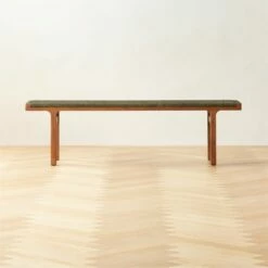 Large Green Leather Bench