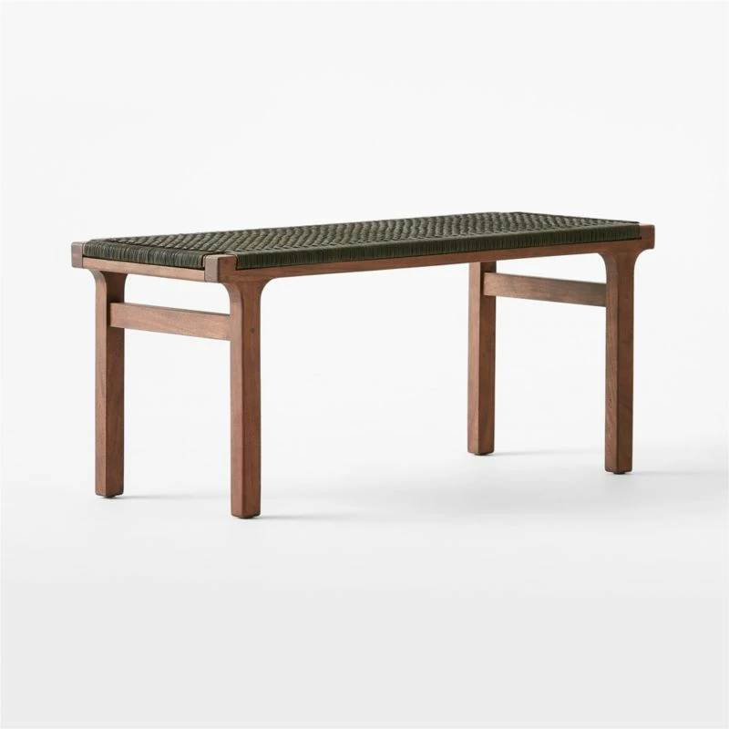 Small Green Leather Bench 4 Small Green Leather Bench - Image 2