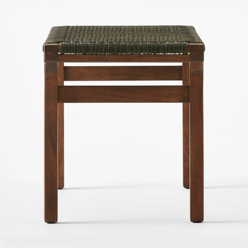 Small Green Leather Bench 5 Small Green Leather Bench - Image 3