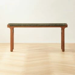 Small Green Leather Bench