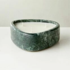 Green Marble Candle Bowl