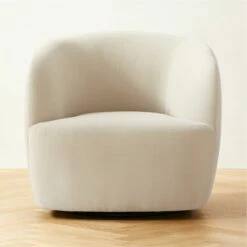 Gwyneth Warm White Velvet Swivel Chair Set Of 2