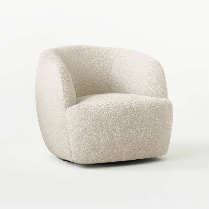 Gwyneth Ivory Boucle Swivel Chair Set Of 2 7 Gwyneth Ivory Boucle Swivel Chair Set Of 2 - Image 5