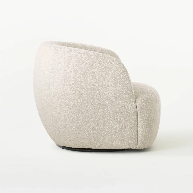Gwyneth Ivory Boucle Swivel Chair Set Of 2 8 Gwyneth Ivory Boucle Swivel Chair Set Of 2 - Image 6