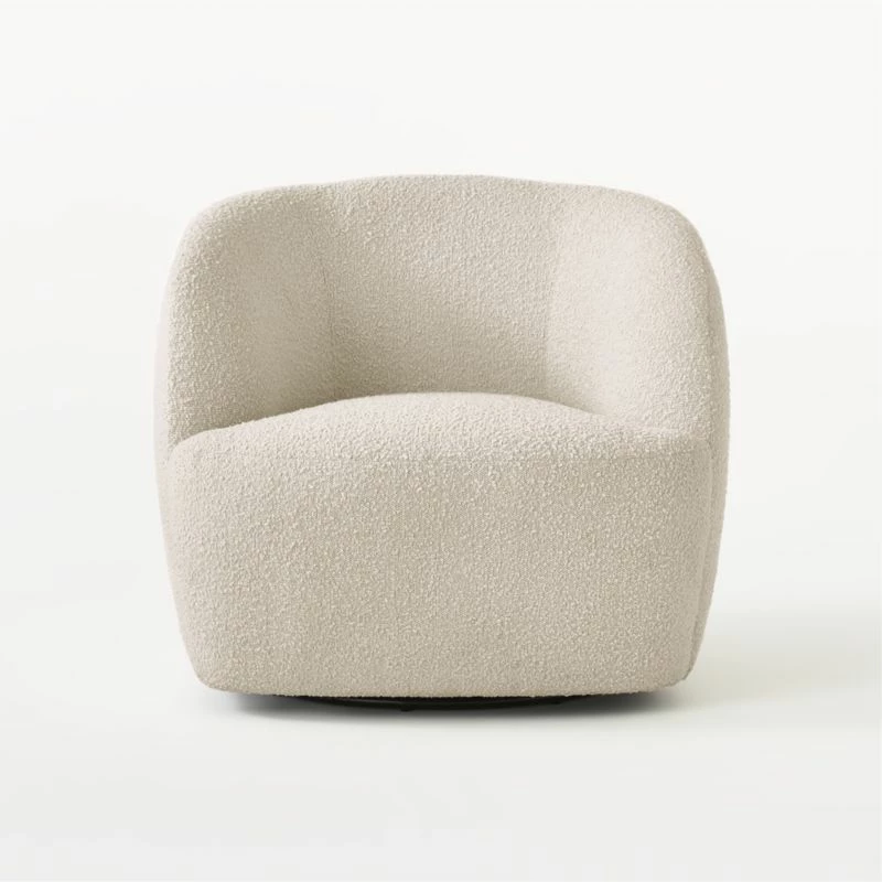 Gwyneth Ivory Boucle Swivel Chair Set Of 2 6 Gwyneth Ivory Boucle Swivel Chair Set Of 2 - Image 4