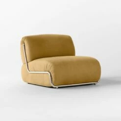 Hada Armless Beige Leather Lounge Chair -marin sHOP HadaBeigeLeatherChair3QSSS23