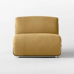 Hada Armless Beige Leather Lounge Chair -marin sHOP HadaBeigeLeatherChairSOSSS23