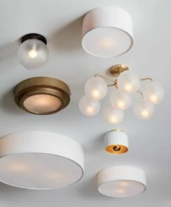 Bell White Flush Mount Light -marin sHOP HaloGlobeFlushMountLightAG19