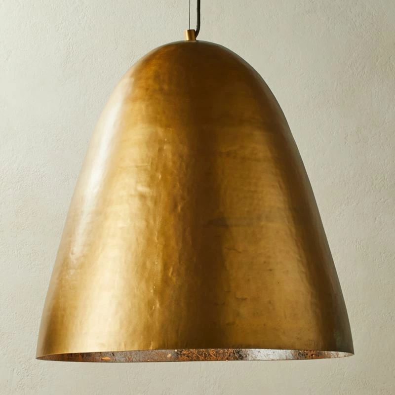 Hammered Brass Dome Pendant Light 4 Hammered Brass Dome Pendant Light - Image 2