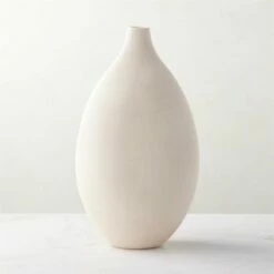 Haute Warm White Ceramic Vase Tall