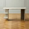 Hera Torrento Brown Marble Desk With Shelves -marin sHOP HeraMarbleDeskAVSHF21