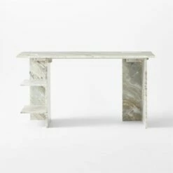 Hera Torrento Brown Marble Desk With Shelves -marin sHOP HeraMarbleDeskSOSSF21