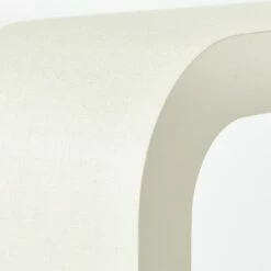 Horseshoe Ivory Lacquered Linen Console Table 36'' -marin sHOP Horseshoe36inIvryLqdLnCnlTbAVF20