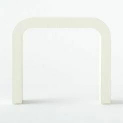 Horseshoe Ivory Lacquered Linen Console Table 36'' -marin sHOP Horseshoe36inIvryLqdLnCnlTbSOF20