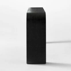 Horseshoe Black Lacquered Linen Console Table 80'' -marin sHOP HorseshoeBkLqdLn80inCnslSDSSF21