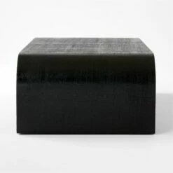 Horseshoe Black Laquered Linen 60" Coffee Table -marin sHOP HorseshoeBkLqdLnRctCffTblSDSSF21