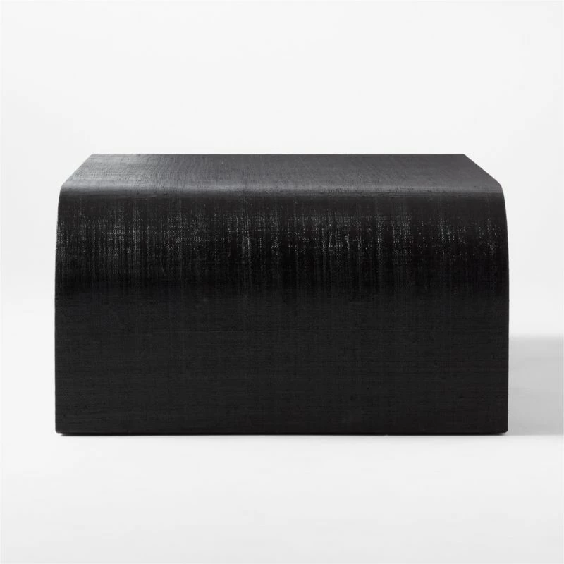 Horseshoe Black Laquered Linen 46" Coffee Table 6 Horseshoe Black Laquered Linen 46" Coffee Table - Image 4