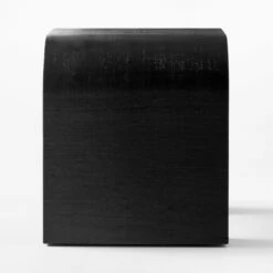 Horseshoe Black Lacquered Linen Side Table -marin sHOP HorseshoeBkLqdLnSqSdTblSDSSF21