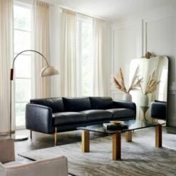 Jett Champagne Arched Floor Lamp -marin sHOP HoxtonBlackLeatherSofaJN21 1x1