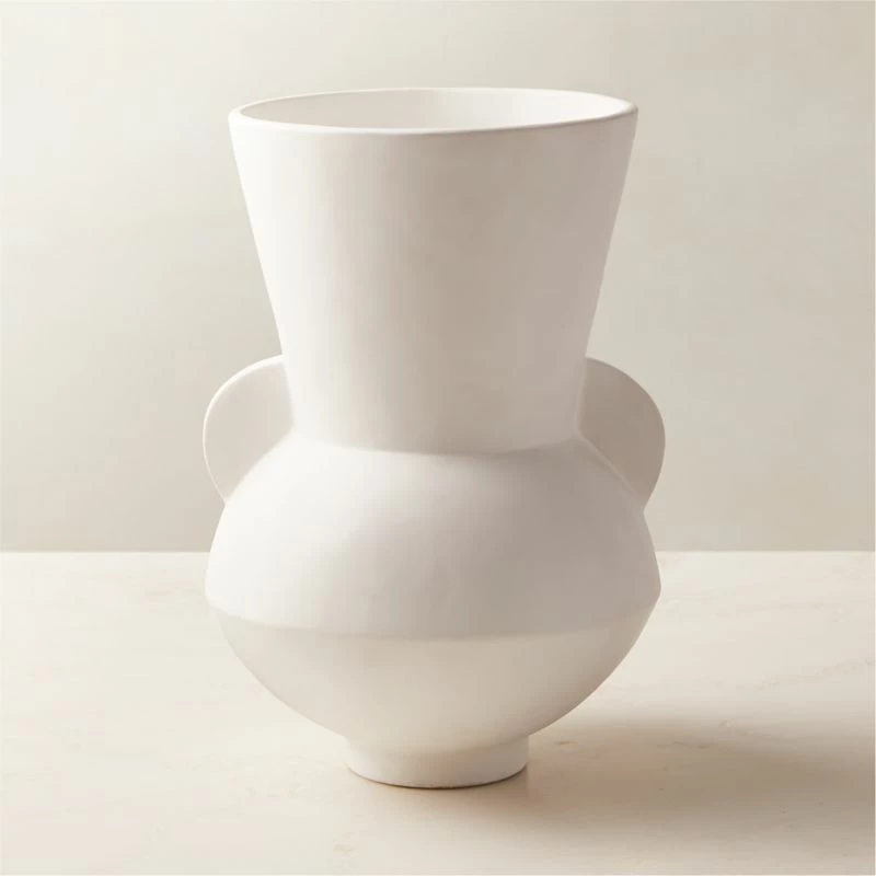 Hydra White Terracotta Vase 3 Hydra White Terracotta Vase
