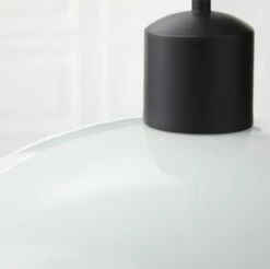 Iona Matte Black And Opaline Glass Pendant Light -marin sHOP IonaMttBlkOplnGlssPndntAVSHF21