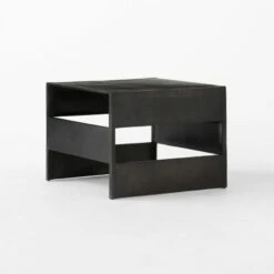 Jalousie Square Black Cast Aluminum Side Table -marin sHOP JalouiseSqSideTable3QSSF23