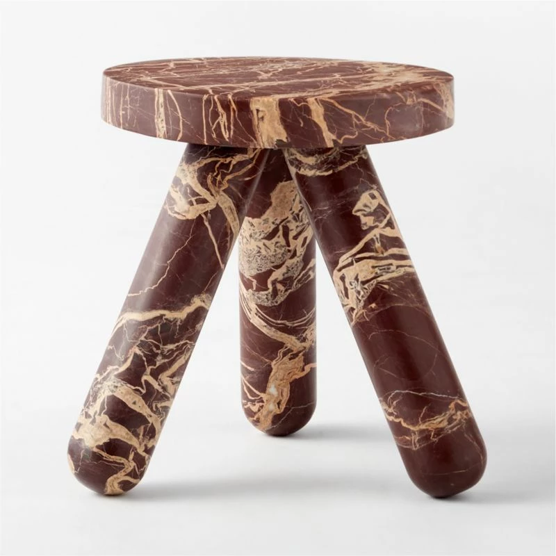 Jaxx Round Red Marble Side Table Tall 5 Jaxx Round Red Marble Side Table Tall - Image 3