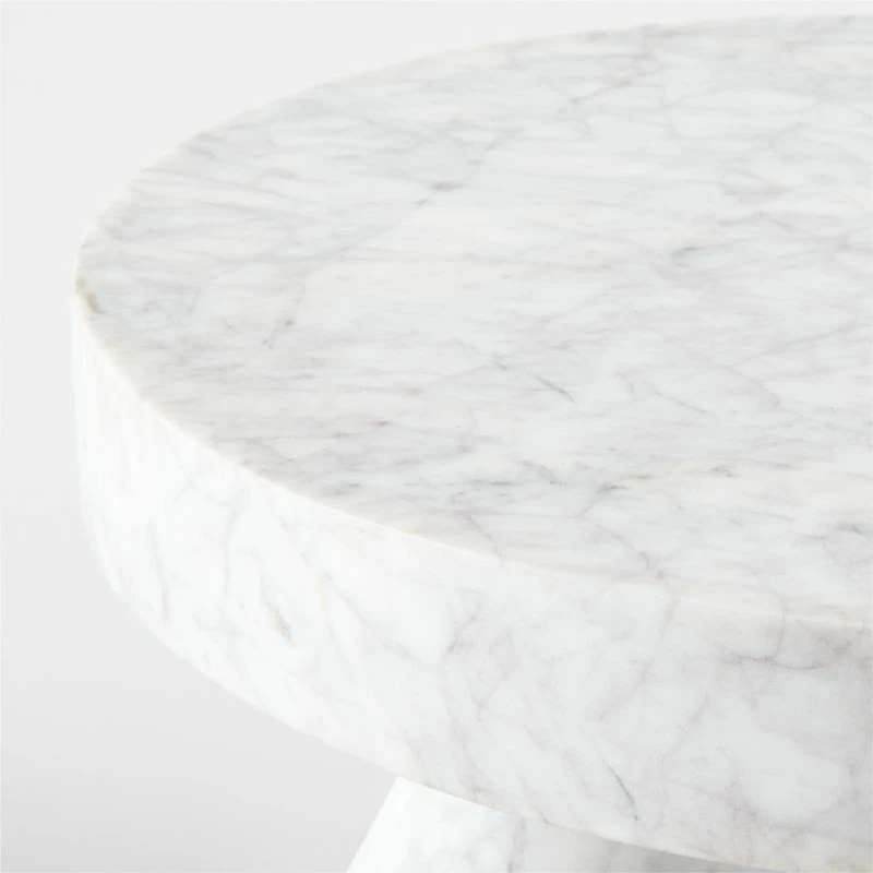Jaxx White Marble Side Table Short 4 Jaxx White Marble Side Table Short - Image 2