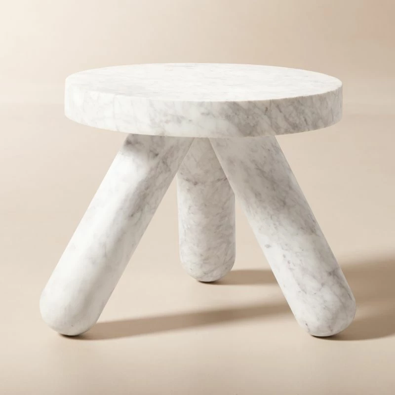 Jaxx White Marble Side Table Short 3 Jaxx White Marble Side Table Short