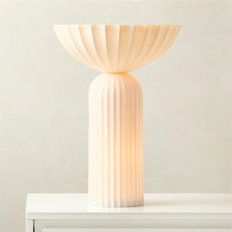 Jeanne Fluted White Porcelain Table Lamp 4 Jeanne Fluted White Porcelain Table Lamp - Image 2