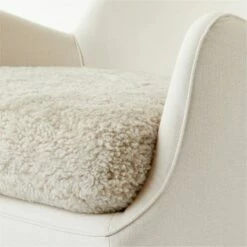 Jed Linen And Shearling Chair With Natural Legs -marin sHOP JedChairLinenShearlingAVSSS21