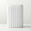 Jessa Rectangular Ribbed White Vase -marin sHOP JessWhtTxtrdVaseSHS23