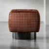 Fells Velvet Print Small Tufted Ottoman -marin sHOP KDFellsTuftedOttomanSmSHF21