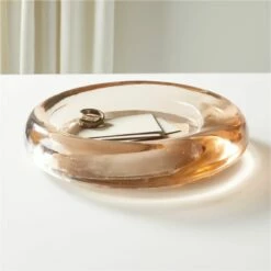 Bangle Dirty Rose Glass Decorative Bowl -marin sHOP KMBangleAmberLowGlassBowlROF20