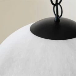 Moon Globe Pendant Light With Black Chain 21" -marin sHOP KMMoonPendantLargeAVSHS21