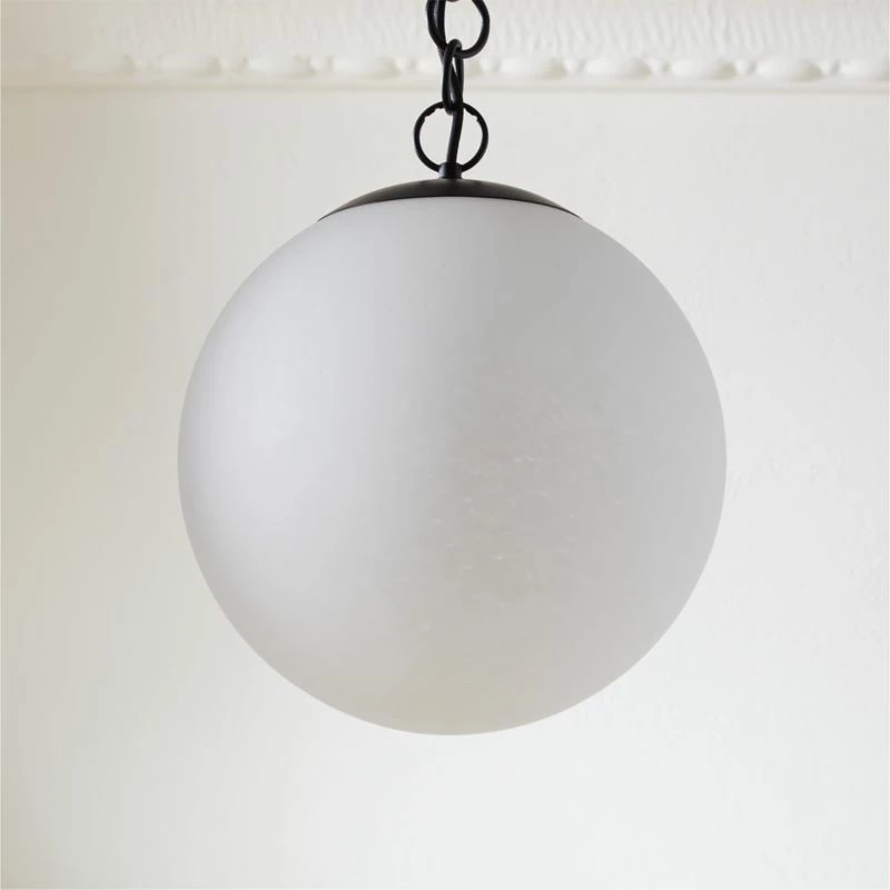 Moon Globe Pendant Light With Black Chain 14" 3 Moon Globe Pendant Light With Black Chain 14"