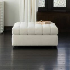 Stitch Fabric Ottoman