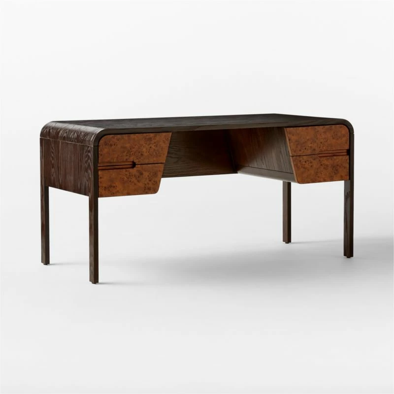 Kasen Burl Wood Executive Desk 5 Kasen Burl Wood Executive Desk - Image 3