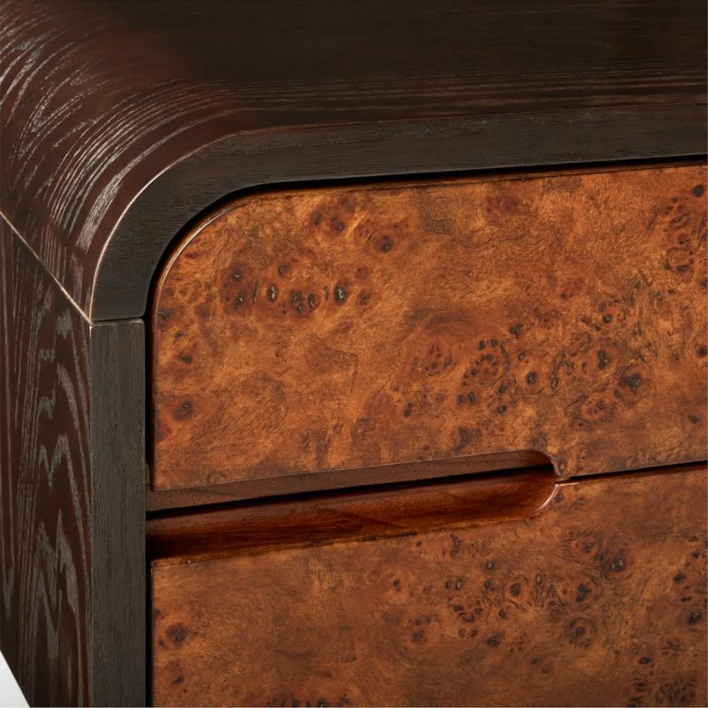 Kasen Burl Wood Executive Desk 9 Kasen Burl Wood Executive Desk - Image 7