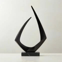 Kokum Black Marble And Metal Sculpture