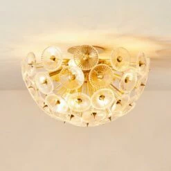 Lamina Polished Brass Flush Mount Light -marin sHOP LaminaPldBrsFlushMountROF22