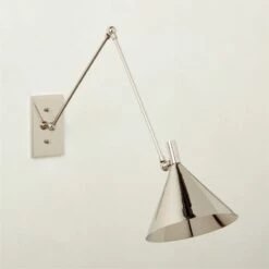 Leda Polished Nickel Articulating Wall Sconce -marin sHOP LedaPldNklArtcltngSconceAV2SHF22