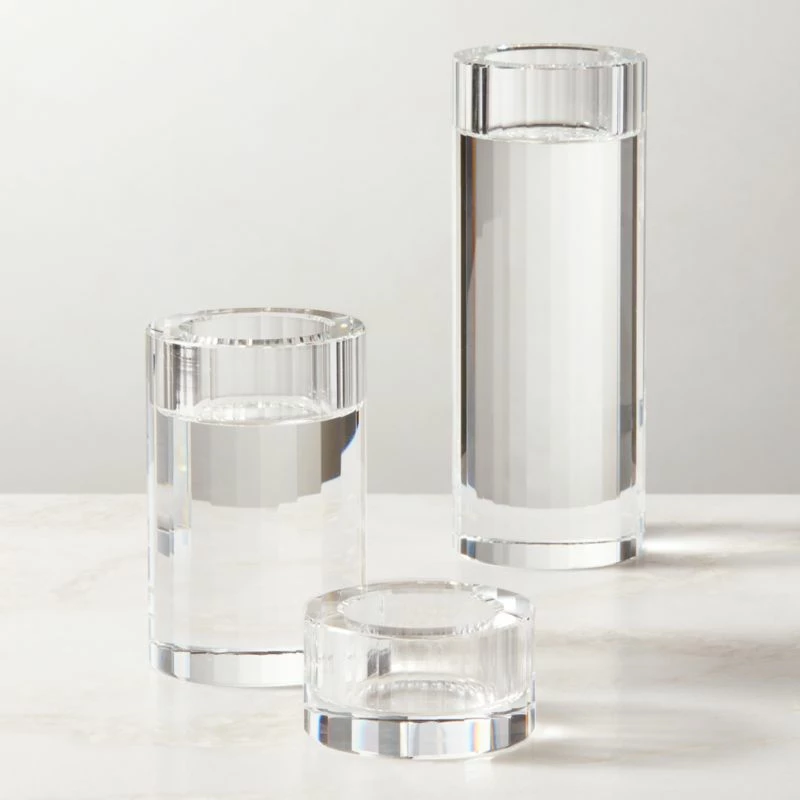 Lena Crystal Tealight Candle Holders Set Of 3 3 Lena Crystal Tealight Candle Holders Set Of 3
