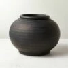 Leto Round Black Terracotta Vase 1 Leto Round Black Terracotta Vase -marin sHOP LetoBlackVaseSHF22