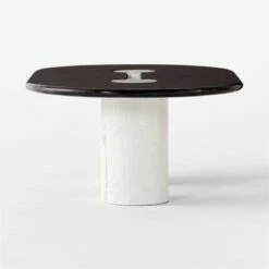 Liguria Oval Black Marble Coffee Table With White Marble Base -marin sHOP LiguriaBkOvTpWtBsMbCfTblSDSSF22