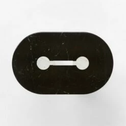 Liguria Oval Black Marble Coffee Table With White Marble Base -marin sHOP LiguriaBkOvTpWtBsMbCfTblTOPSSF22