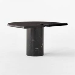Liguria Rounded Black Marble Side Table With Black Marble Base 15 Liguria Rounded Black Marble Side Table With Black Marble Base -marin sHOP LiguriaBkTopBkBsTable3QBSSF22
