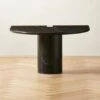 Liguria Rounded Black Marble Side Table With Black Marble Base -marin sHOP LiguriaBkTopBkBsTableSHF22